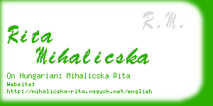 rita mihalicska business card